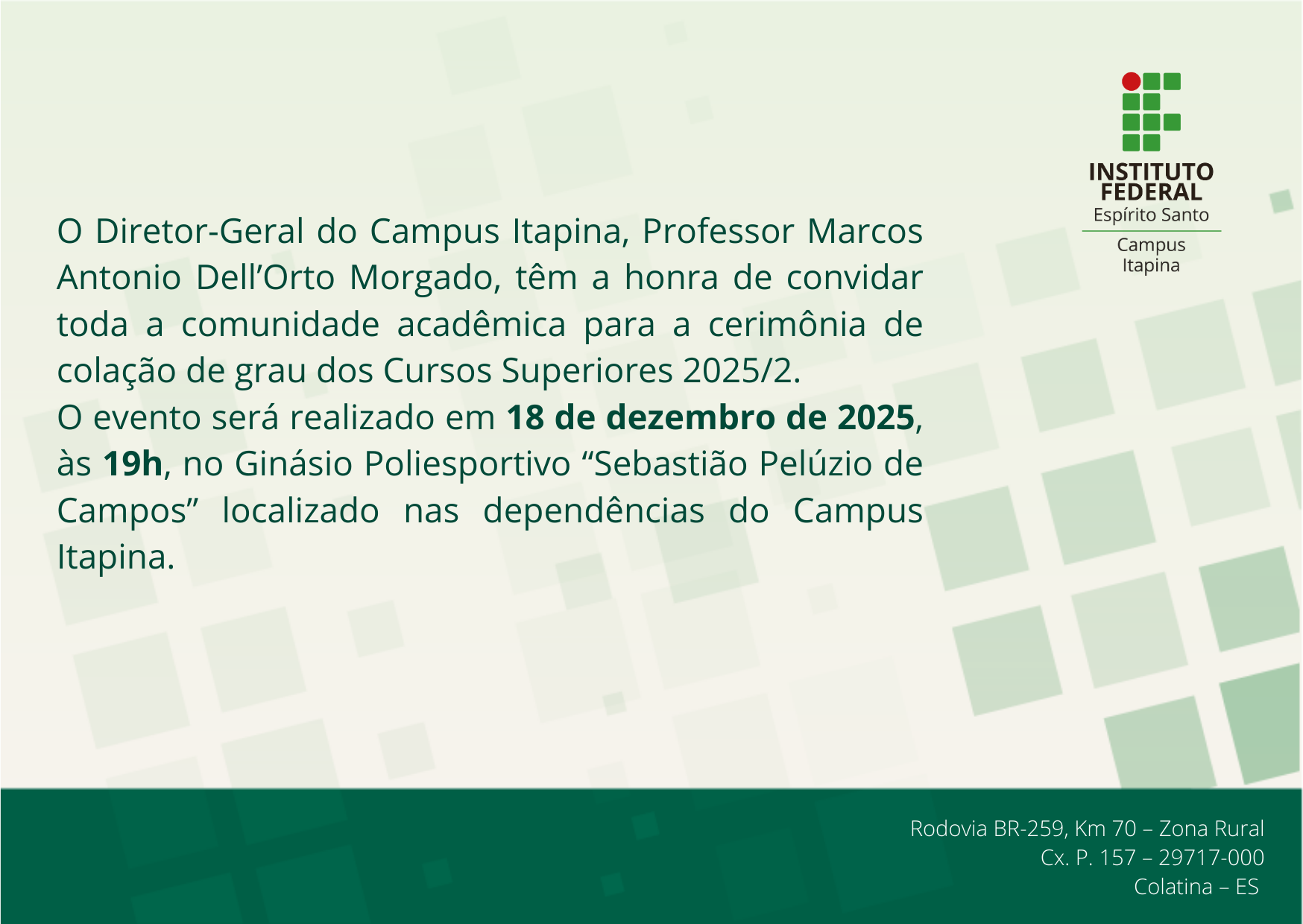 2025 CONVITE COLACAO CURSOS SUPERIORES 2025 2