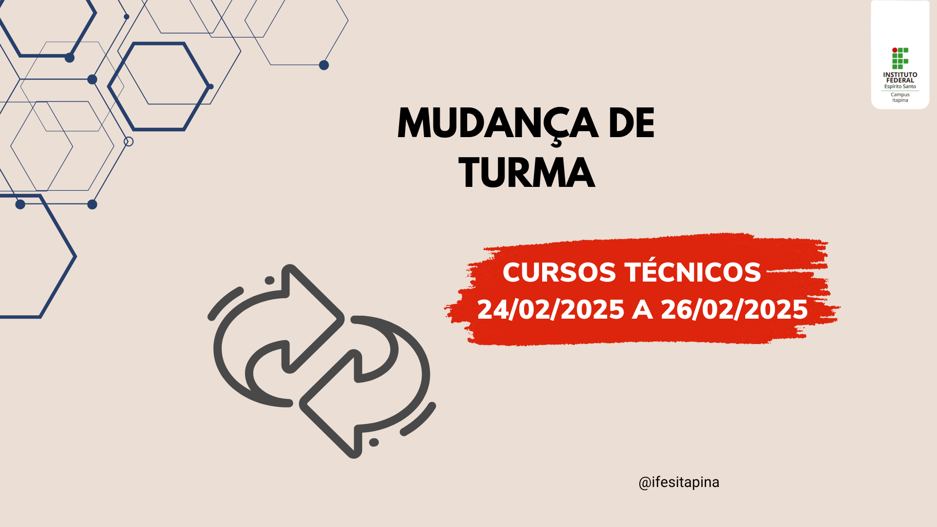 Prazo para mudança de turma começa nesta segunda (24/02)