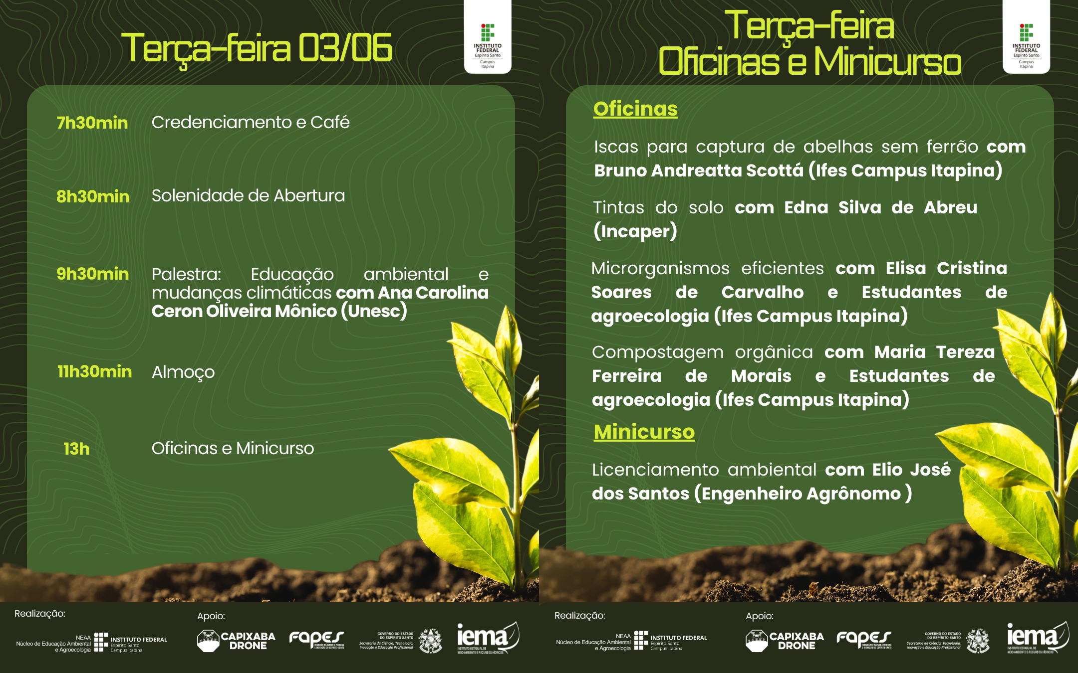 Programacao Terca Encontro Educacao Ambiental
